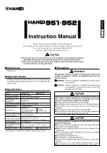 Hakko Electronics 951 Instruction Manual предпросмотр