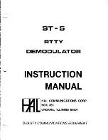 Предварительный просмотр 1 страницы Hal Communications ST-5 Instruction Manual