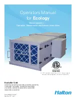 Halton EcoloAir 3000CFM Operator'S Manual preview