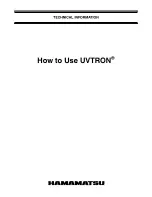 Hamamatsu UVTRON How To Use Manual предпросмотр