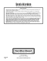 Предварительный просмотр 28 страницы Hamilton Beach Commercial 909 Series Operation Manual