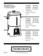 Hamilton Beach Commercial HCU045S Operation Manual preview