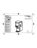 Предварительный просмотр 1 страницы Hamilton Beach BrewStation 48463 Use & Care Manual