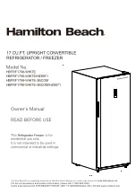 Hamilton Beach HBFRF1798-WHITE Owner'S Manual preview