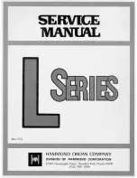 Hammond L series Service Manual preview