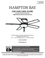 Preview for 1 page of HAMPTON BAY 52101 Use And Care Manual