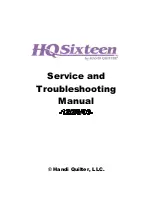 handi quilter HQ Sweet Sixteen Service And Troubleshooting Manual preview
