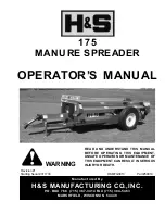 Preview for 1 page of H&S 175 Operator'S Manual
