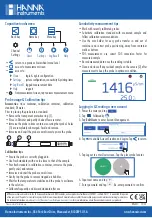 Preview for 2 page of Hanna Instruments HI6321 Quick Reference Manual