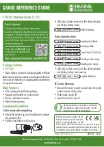 Preview for 1 page of Hanna Instruments HI98330 Quick Reference Manual