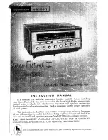 Предварительный просмотр 1 страницы Harman Kardon Stereo Festiwal II Instruction Manual