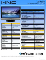 Preview for 1 page of I-Inc LC-42US Specifications