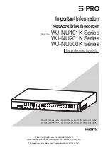 i-PRO WJ-NU101K Series Important Information Manual preview