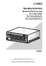 Preview for 1 page of i-PRO WJ-NX400K/G Operating Instructions Manual