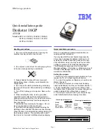 IBM Deskstar 16GP Quick Installation Manual preview