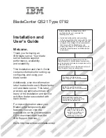IBM QS21 - BladeCenter - 0792 Installation And User Manual preview