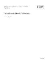 Предварительный просмотр 1 страницы IBM System Storage TS3100 Installation Quick Reference Manual