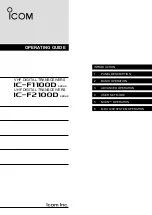 Preview for 1 page of Icom IC-F1100D Series Operating Manual