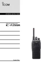 Icom IC-F29SR Operating Instructions Manual preview