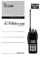 Icom IC-F40GT Instruction Manual preview