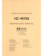 Предварительный просмотр 1 страницы Icom IC-R70 Maintenance Manual