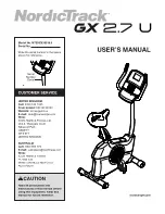 Preview for 1 page of ICON Health & Fitness NordicTrack GX 2.7 U User Manual
