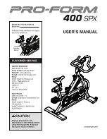 Предварительный просмотр 1 страницы ICON Health & Fitness PFEVEX72918.0 User Manual