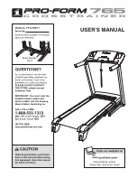 Предварительный просмотр 1 страницы ICON Health & Fitness Pro-form 765 crosstrainer User Manual