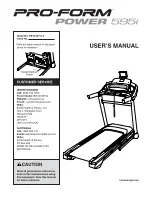 ICON Health & Fitness PRO-FORM POWER 595i User Manual preview