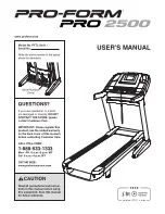 ICON Health & Fitness PRO-FORM PRO 2500 User Manual preview