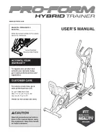 Предварительный просмотр 1 страницы ICON PRO-FORM HYBRID TRAINER User Manual