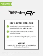 Preview for 1 page of iDataLink maestro Rr How To Use Manual