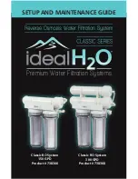 IDEAL H2O Classic Series Setup And Maintenance Manual preview