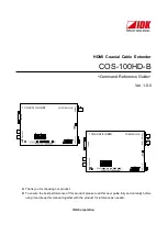 IDK COS-100HD-B Command Reference Manual preview