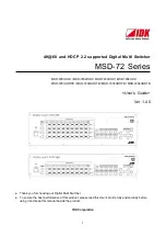 IDK MSD-72 Series User Manual preview