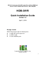 IEI Technology HDB-301R Quick Installation Manual preview