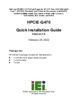 IEI Technology HPCIE-Q470 Quick Installation Manual preview
