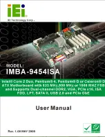 IEI Technology IMBA-9454ISA User Manual preview