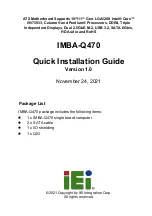 Preview for 1 page of IEI Technology IMBA-Q470 Quick Installation Manual