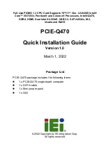 IEI Technology PCIE-Q470 Quick Installation Manual preview