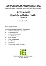 Preview for 1 page of IEI Technology PCISA-9652 Quick Installation Manual