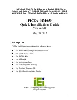 IEI Technology PICOe-HM650 Quick Installation Manual предпросмотр