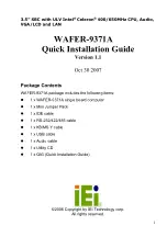 IEI Technology WAFER-9371A Quick Installation Manual preview
