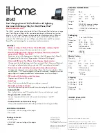 Preview for 2 page of iHome iDL45 Fm Clock Radio