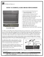 J. W. Davis & Company DMC-16 Specifications preview