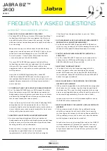 Preview for 1 page of Jabra BIZ 2400 Series Frequently Asked Questions