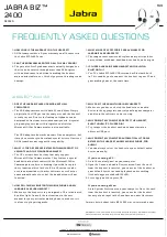 Preview for 2 page of Jabra BIZ 2400 Series Frequently Asked Questions