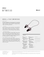 Preview for 2 page of Jabra BT8010 - Headset - Clip-on Features