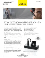 Jabra GO 6470 Datasheet предпросмотр