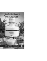 Jack LaLanne's Power Juicer Operating Manual preview